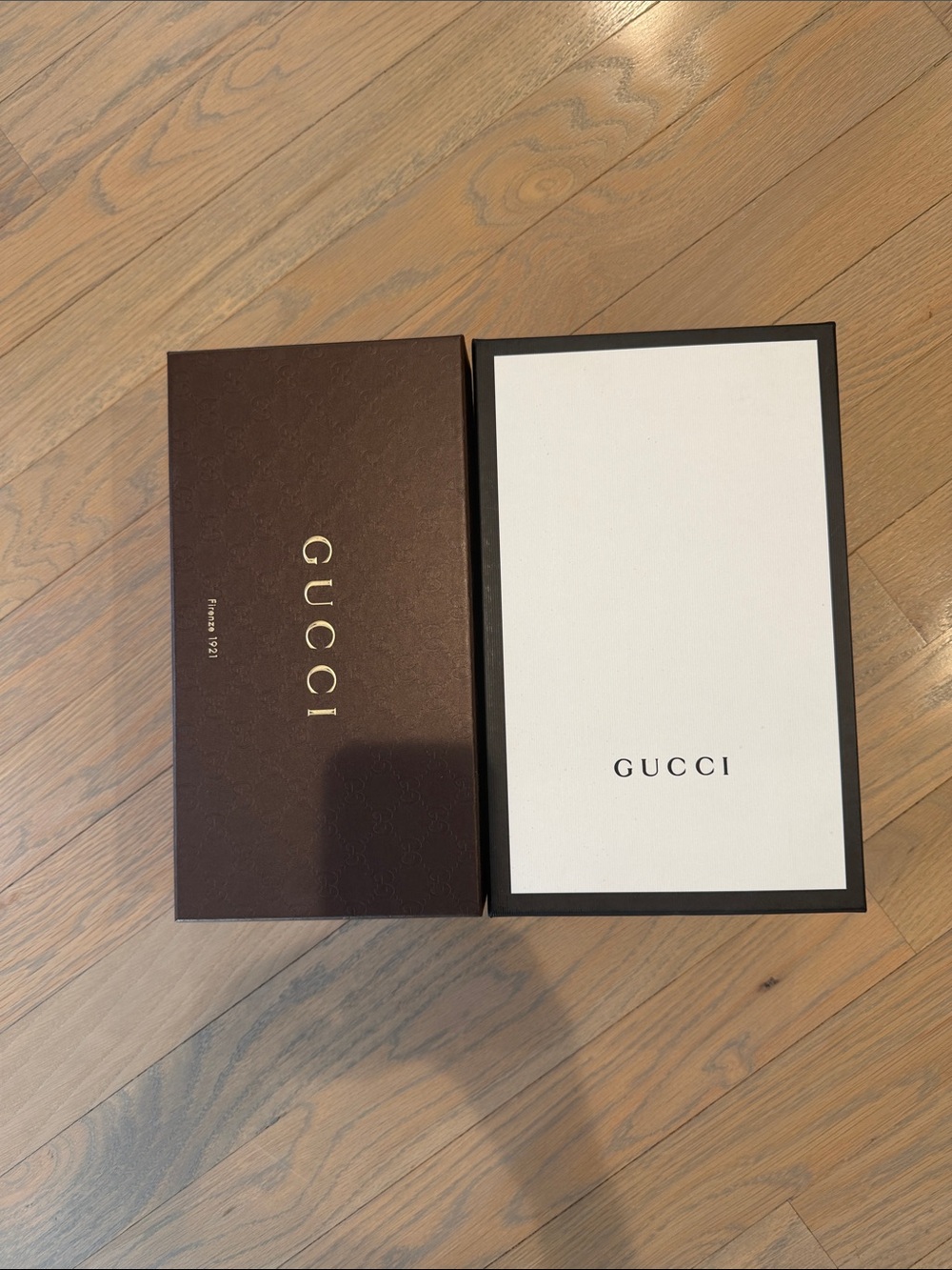 Gucci Box Duo - Brown & White with Gold Logo